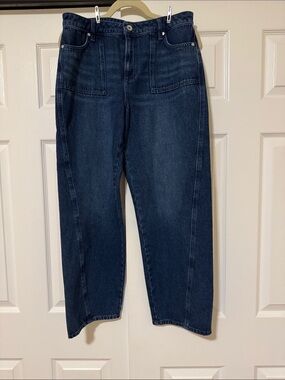 Sanctuary Dark Indigo High-Waist Cropped Straight Jeans